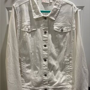 Belle by Kim Gravel White Mixed Media Jean Jacket